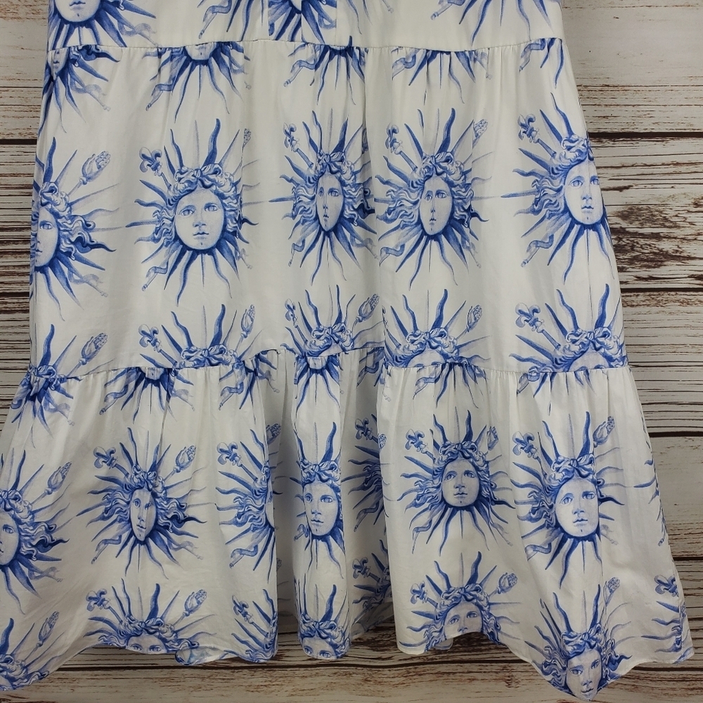Amanda Uprichard Womens Small White/Blue Soleil Sun Print Connolly Mini Dress - Picture 5 of 11